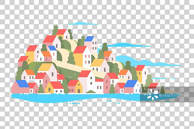 地中海海滨小镇图片素材