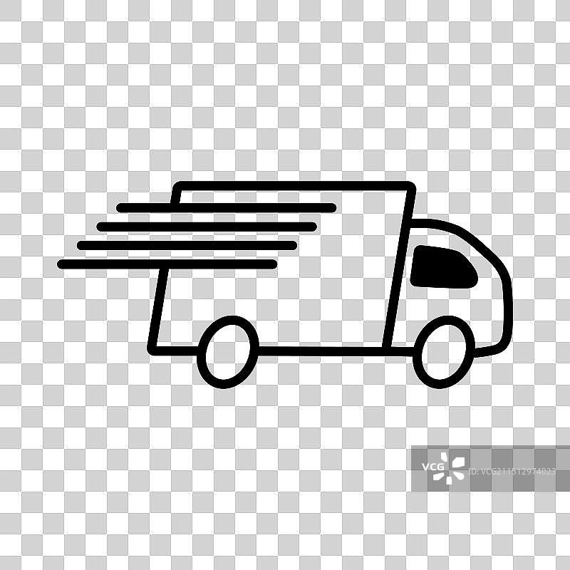 快速配送卡车线性图标图片素材