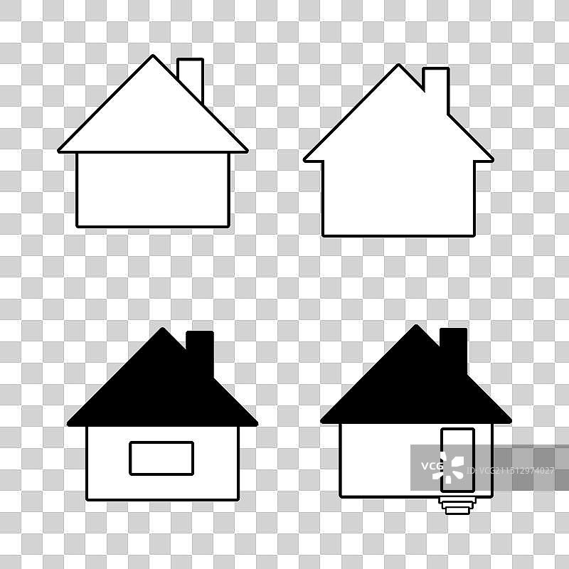 房屋或房地产住宅轮廓图标图片素材