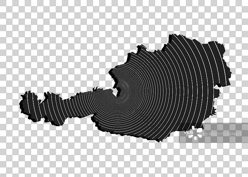 线条构成的奥地利地图-互联网无线电信号图片素材