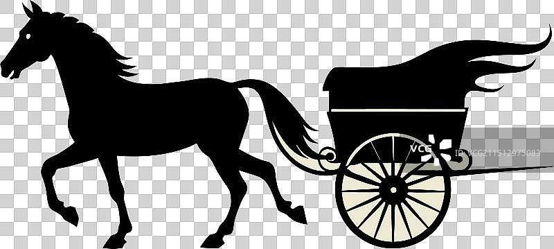 马车剪影图像图片素材