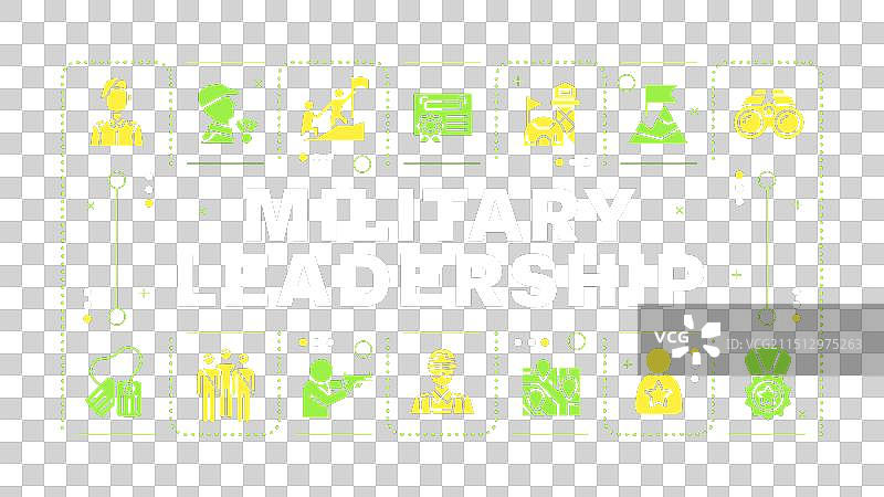 军事领导力棕色词汇概念图片素材