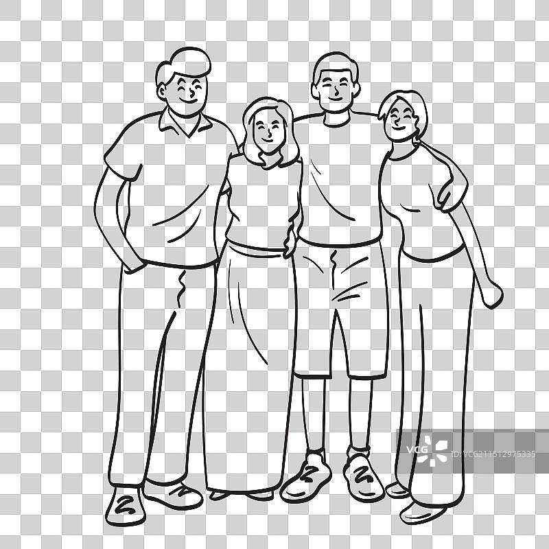 有父母、儿子和女儿的家庭图片素材