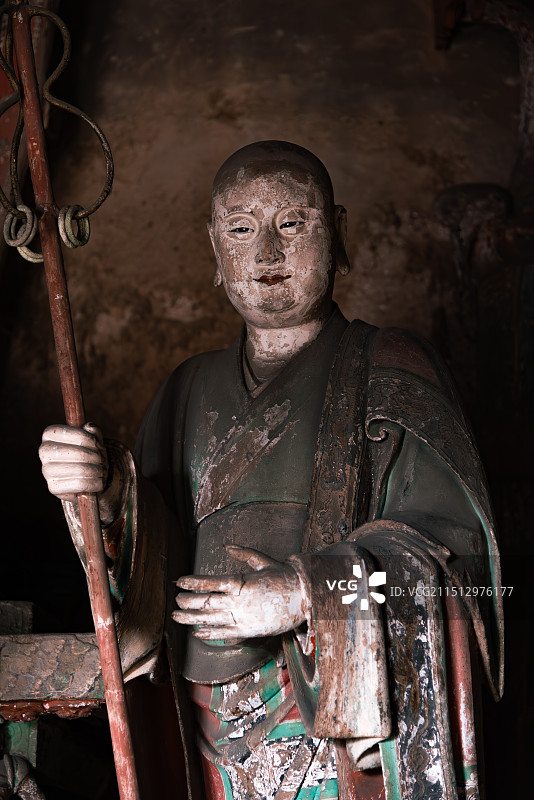 山西平遥双林寺地藏殿道明和尚图片素材