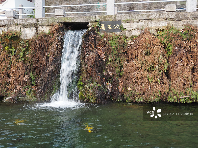 洛阳龙门石窟景区内的禹王池图片素材