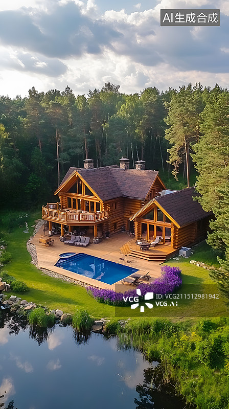 【AI数字艺术】民宿酒店别墅建筑图片素材