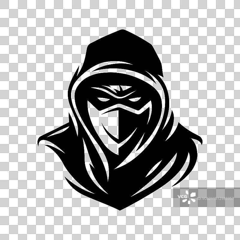 蒙面带帽忍者刺客战士标志图片素材