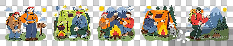 夏令营活动徒步旅行场景图片素材