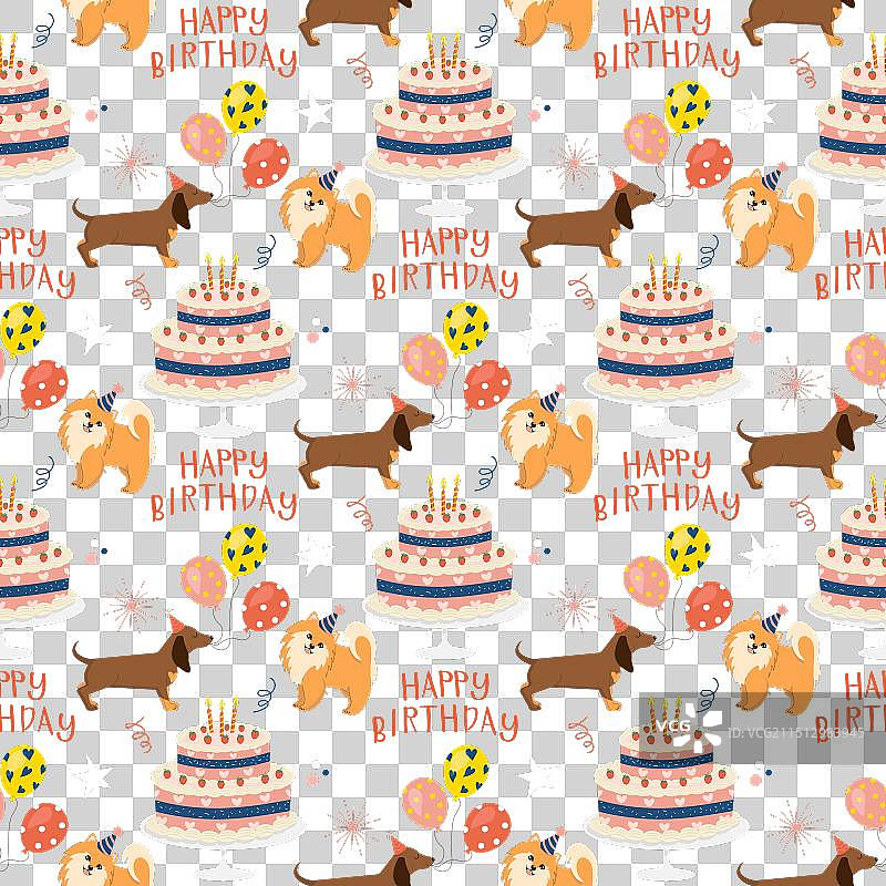 复古生日快乐节日无缝图案图片素材