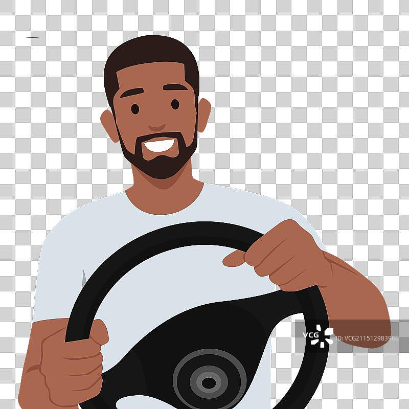 从内部看男子开车图片素材