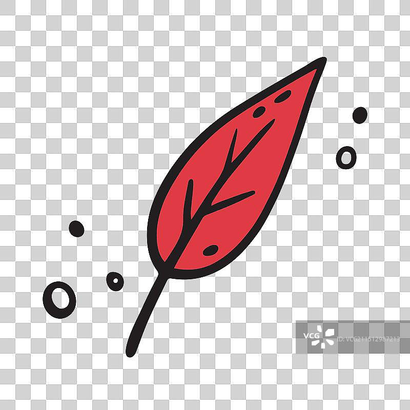 手绘柳树秋叶图片素材
