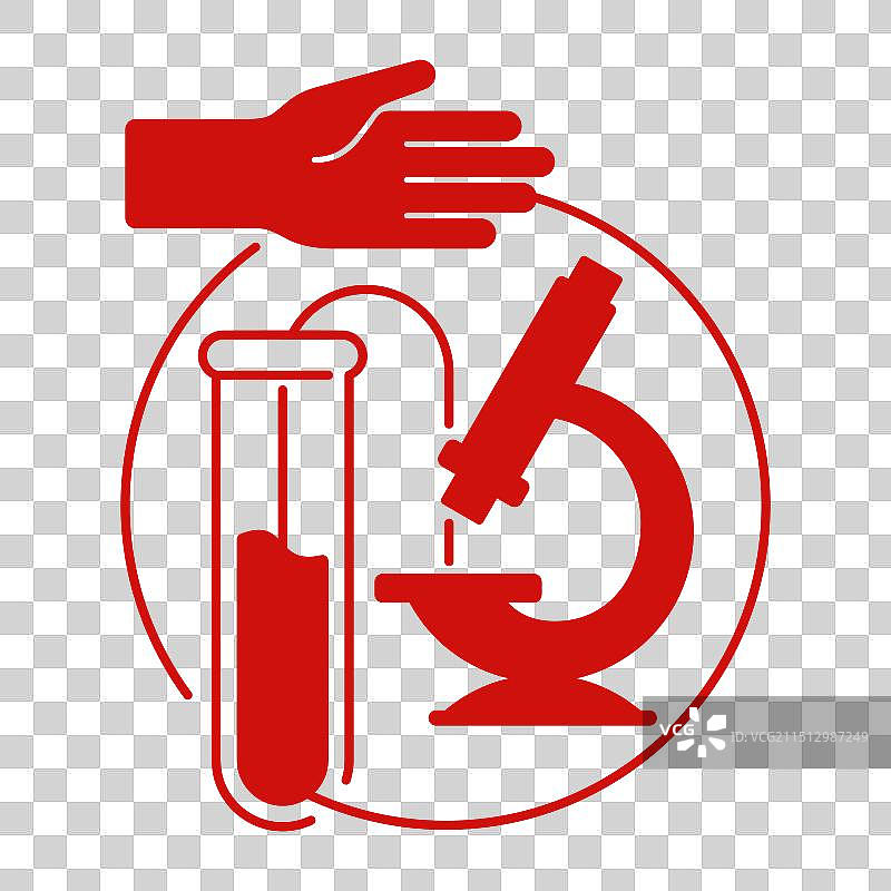 全血细胞计数扁平红色图标图片素材