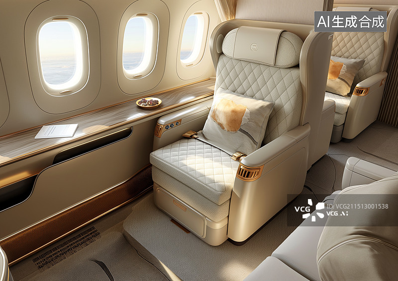 【AI数字艺术】飞机头等舱座椅图片素材