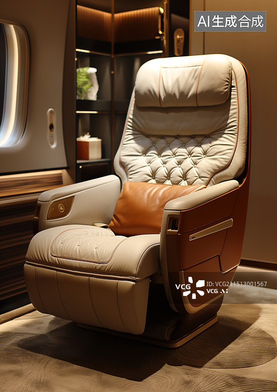 【AI数字艺术】飞机头等舱座椅图片素材