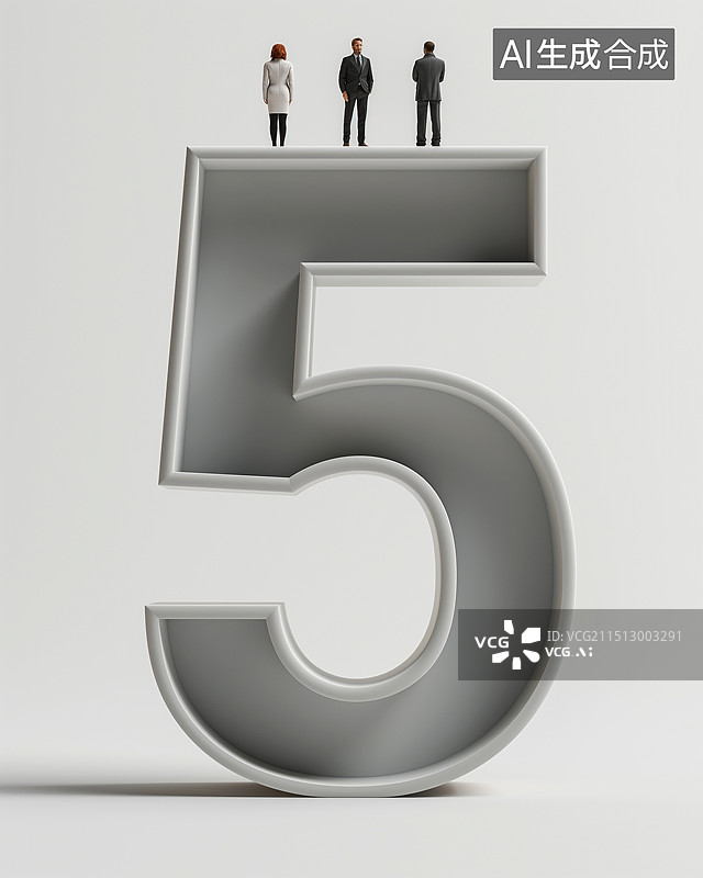 【AI数字艺术】艺术字立体数字5图片素材