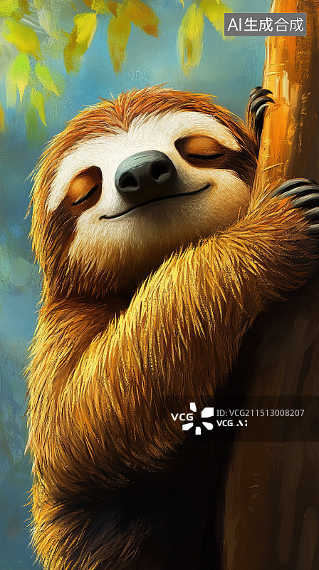 【AI数字艺术】可爱的树懒图片素材