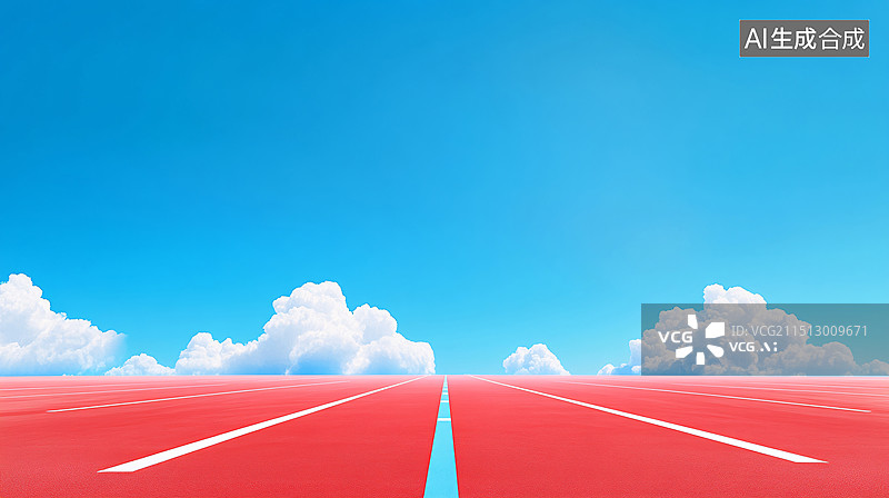 【AI数字艺术】运动比赛跑道跑步锻炼体育场竞赛场景插画图片素材
