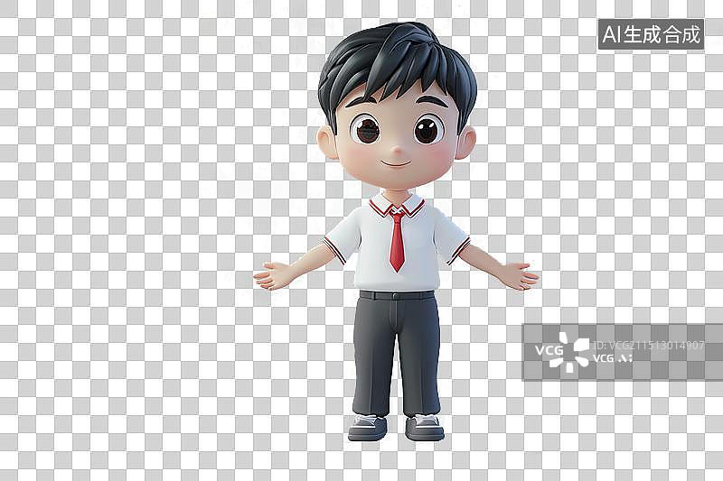 【AI数字艺术】3d渲染的学生形象图片素材