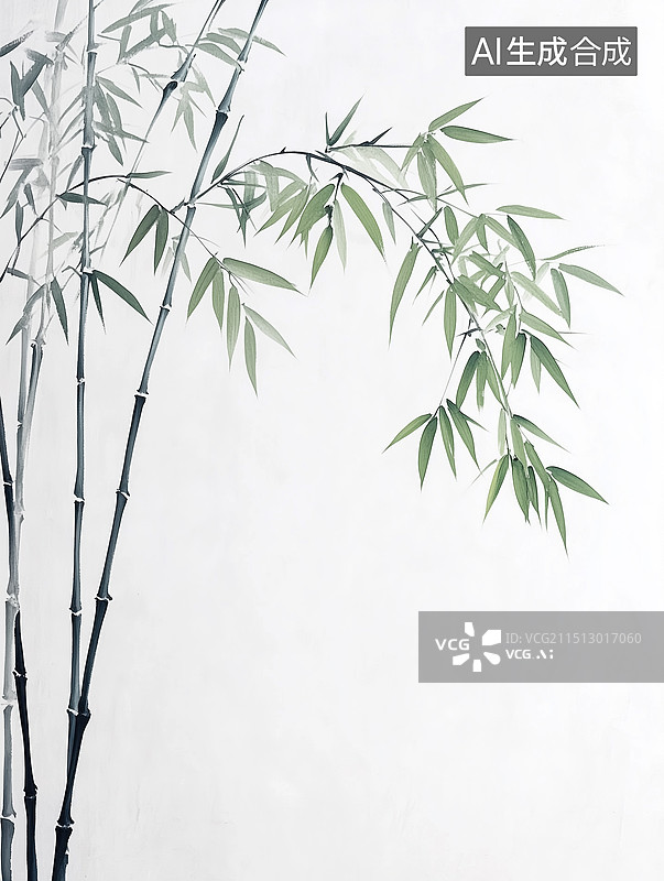 【AI数字艺术】中国画竹子背景图片素材