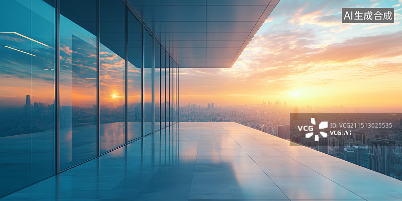 【AI数字艺术】企业写字楼 城市景观 商务背景图片素材