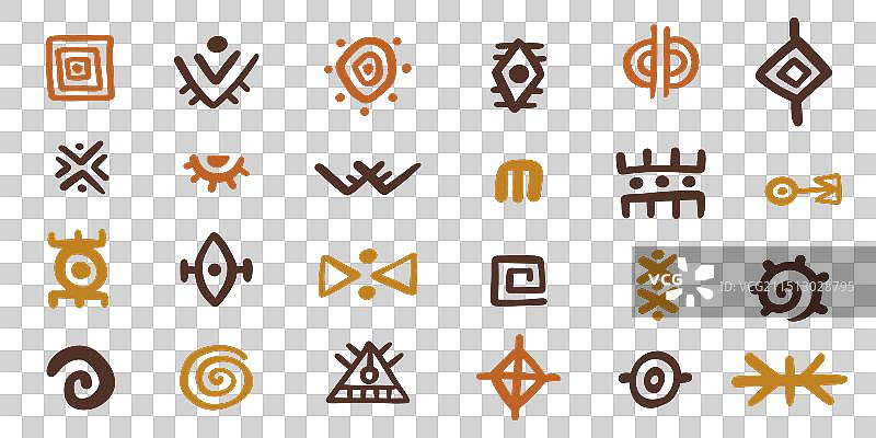 抽象非洲部落符号几何形状图片素材