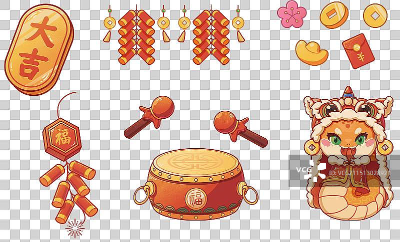 新年除夕夜金币元宝传统中国文化象征图片素材