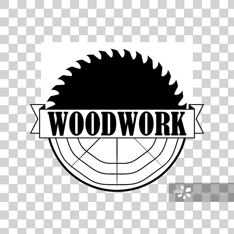 木工logo：木头和圆锯图片素材