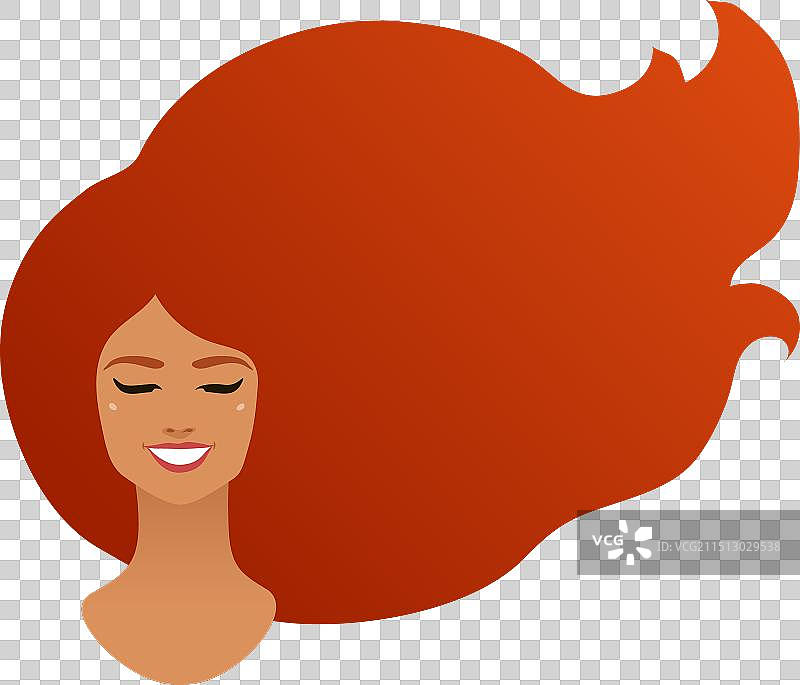 有着红色长发的女人肖像图片素材