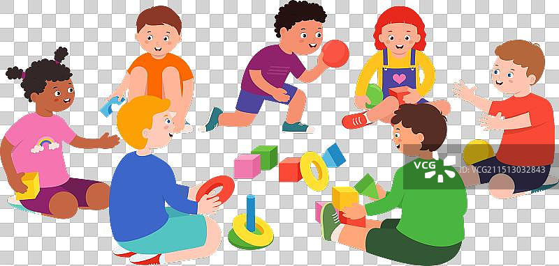 孩子们玩玩具积木和圆环图片素材