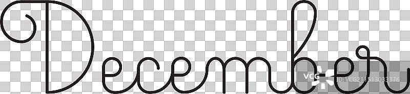 12月单线轮廓字体图片素材