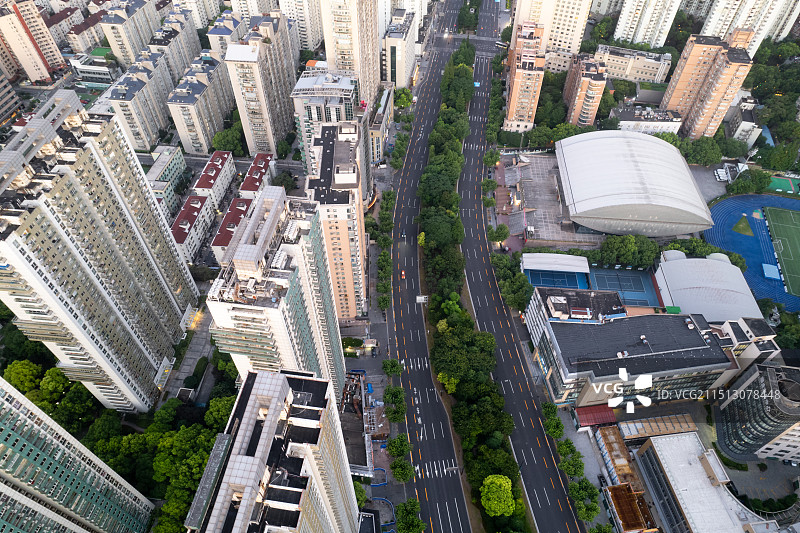 上海徐汇区打浦桥卢湾体育馆肇嘉浜路航拍图片素材