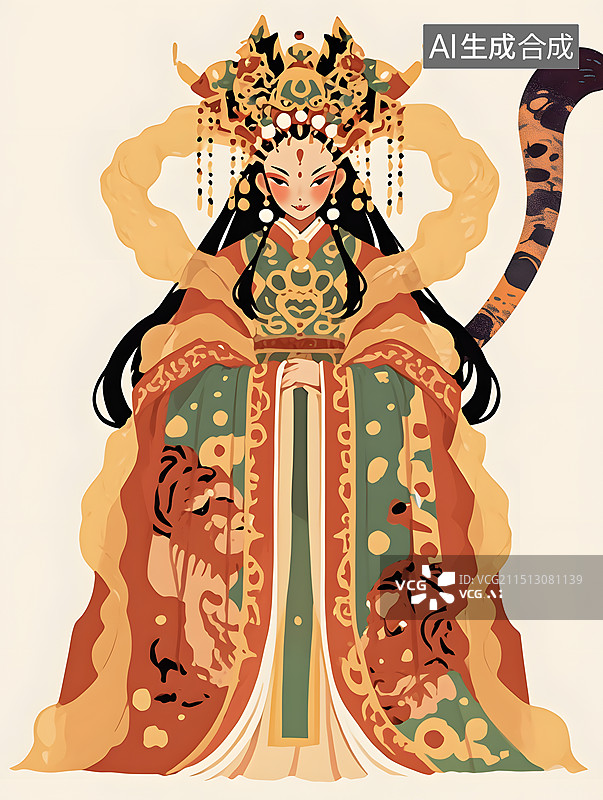 【AI数字艺术】山海经:西次三经玉山西王母图片素材