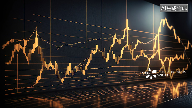 【AI数字艺术】股市波动图图片素材