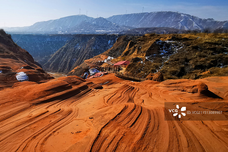 靖边龙州丹霞地貌图片素材