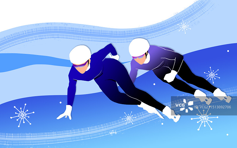 速滑运动插画图片素材