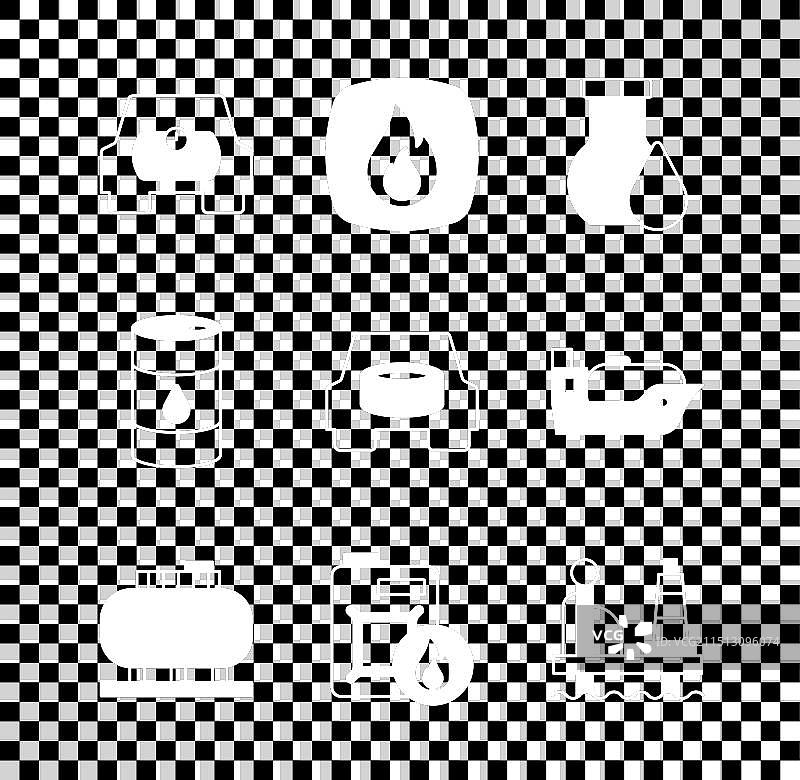 车辆用燃气罐、火焰和油料套装图片素材