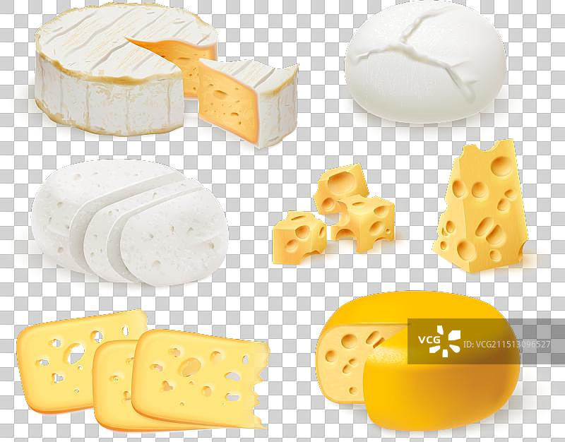 现实的奶酪3d-奶酪种类切片片图片素材