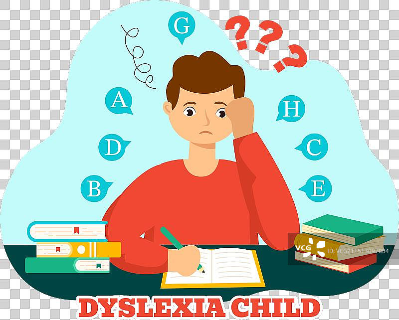 阅读障碍儿童图片素材