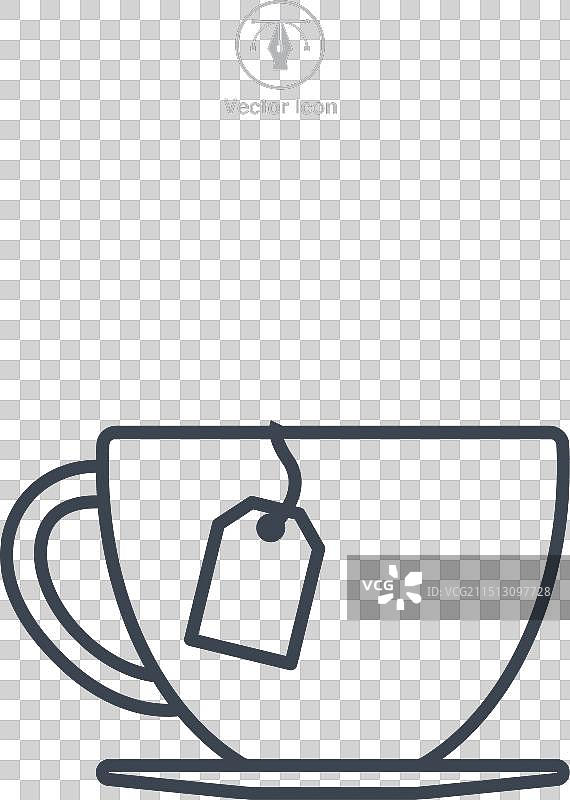 白色背景上的茶杯图标符号图片素材