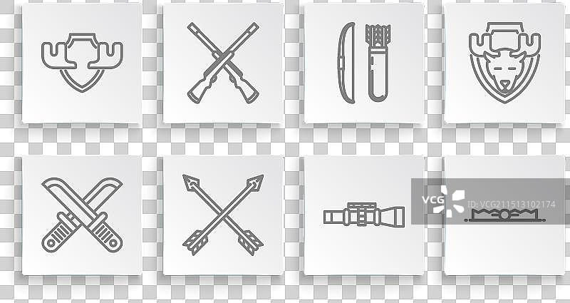 猎刀和交叉刀具组合图片素材