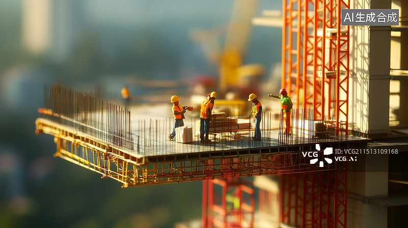 【AI数字艺术】建筑工地微缩景观图片素材
