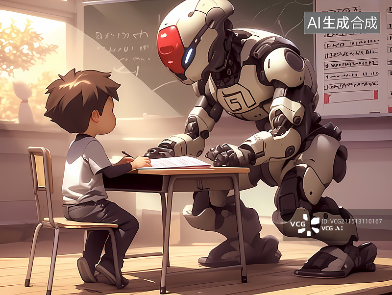 【AI数字艺术】科技感的家用机器人图片素材