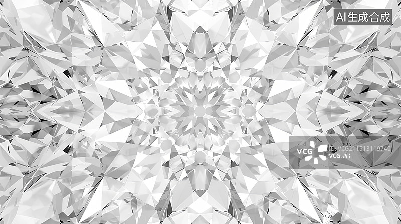 【AI数字艺术】钻石万花筒对称的图案图片素材