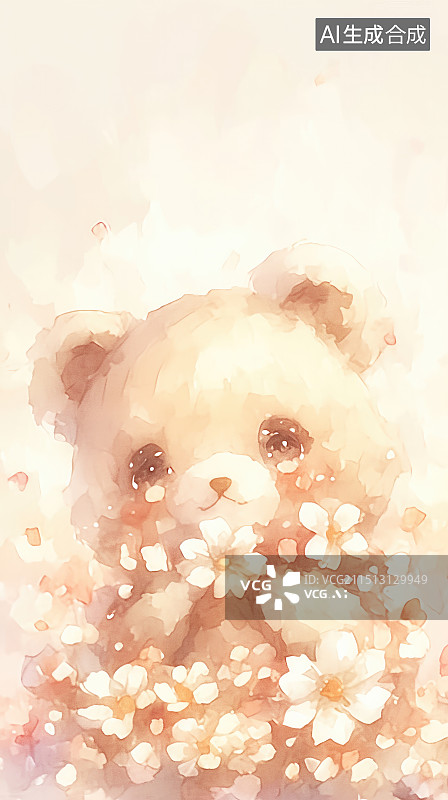 【AI数字艺术】手绘卡通熊图片素材