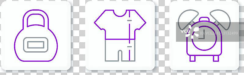 闹钟哑铃运动轨迹线条组合图片素材