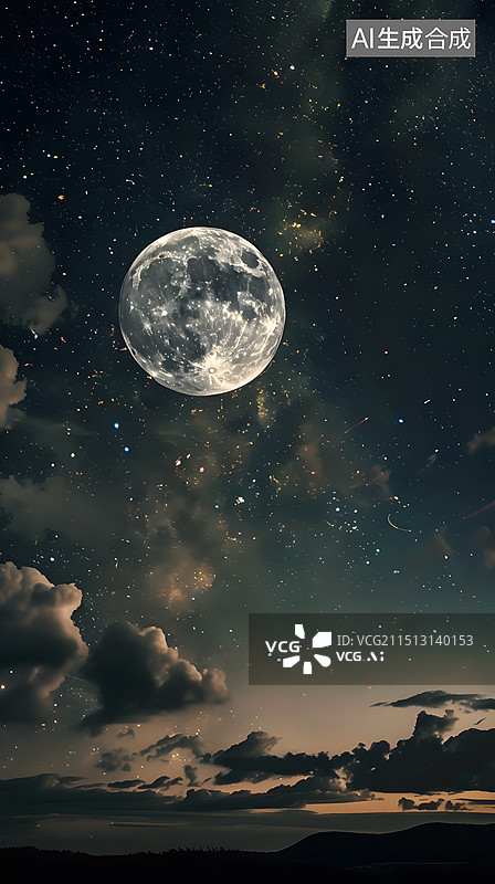 【AI数字艺术】中秋节月亮星球背景图片素材