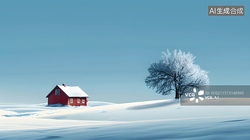 【AI数字艺术】冬天雪花森林风景图片素材