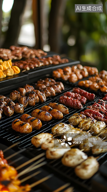 【AI数字艺术】烧烤烤串美食夜市小吃图片素材