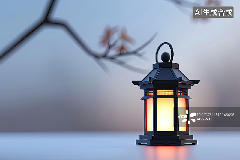 【AI数字艺术】唯美的传统灯祈福灯笼图片素材