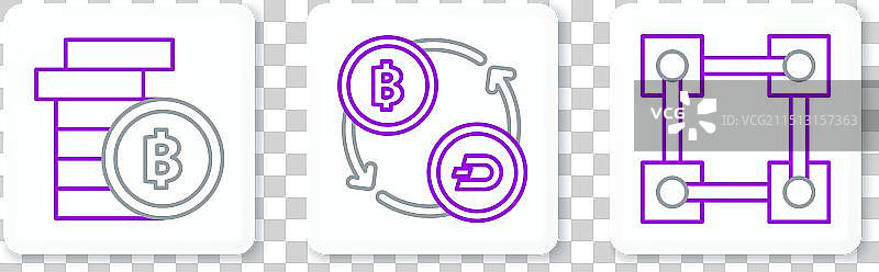 区块链技术与加密货币线条组合图片素材